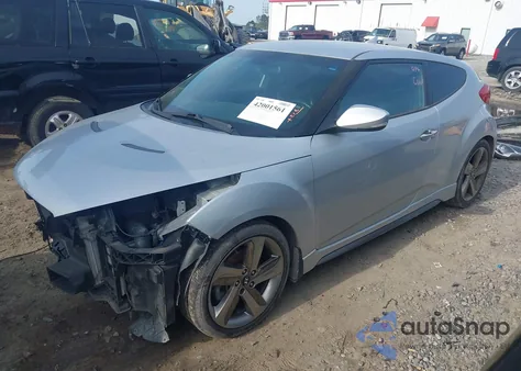 2013 Hyundai Veloster Turbo W/Black из США, поврежденный, VIN KMHTC6AE4DU157798